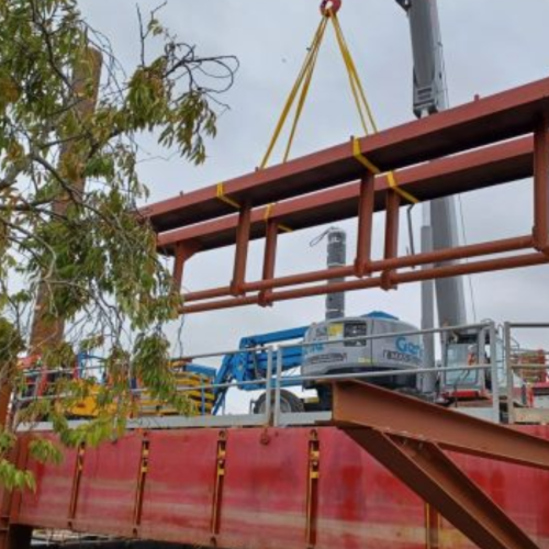 Piling rig on site at Tarrant Wharf.
