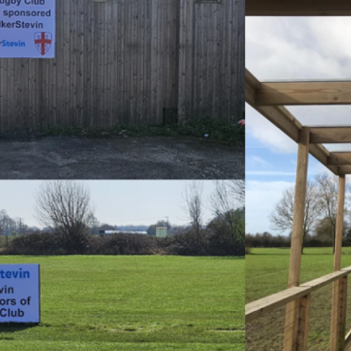 Collage of work VolkerStevin have done at Rye Rugby club.