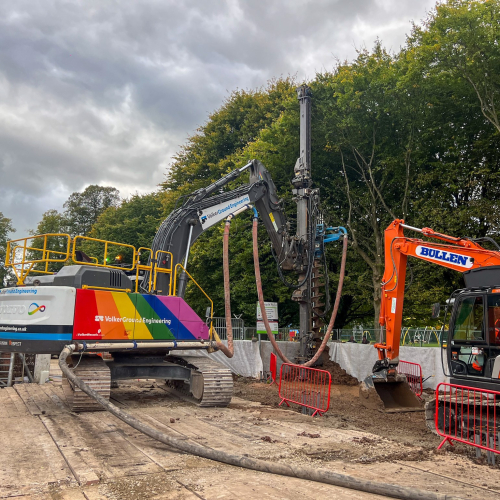 piling work on a construction site