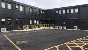 Two storey accommodations cabins in black