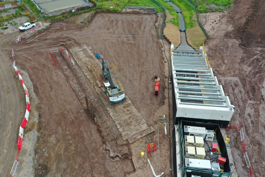 38t excavator and Movax at the Rochdale and Littleborough FRMS