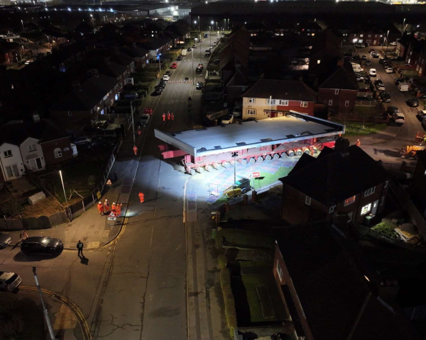 A bridge installation at Osmondthorpe Lane in Leeds 