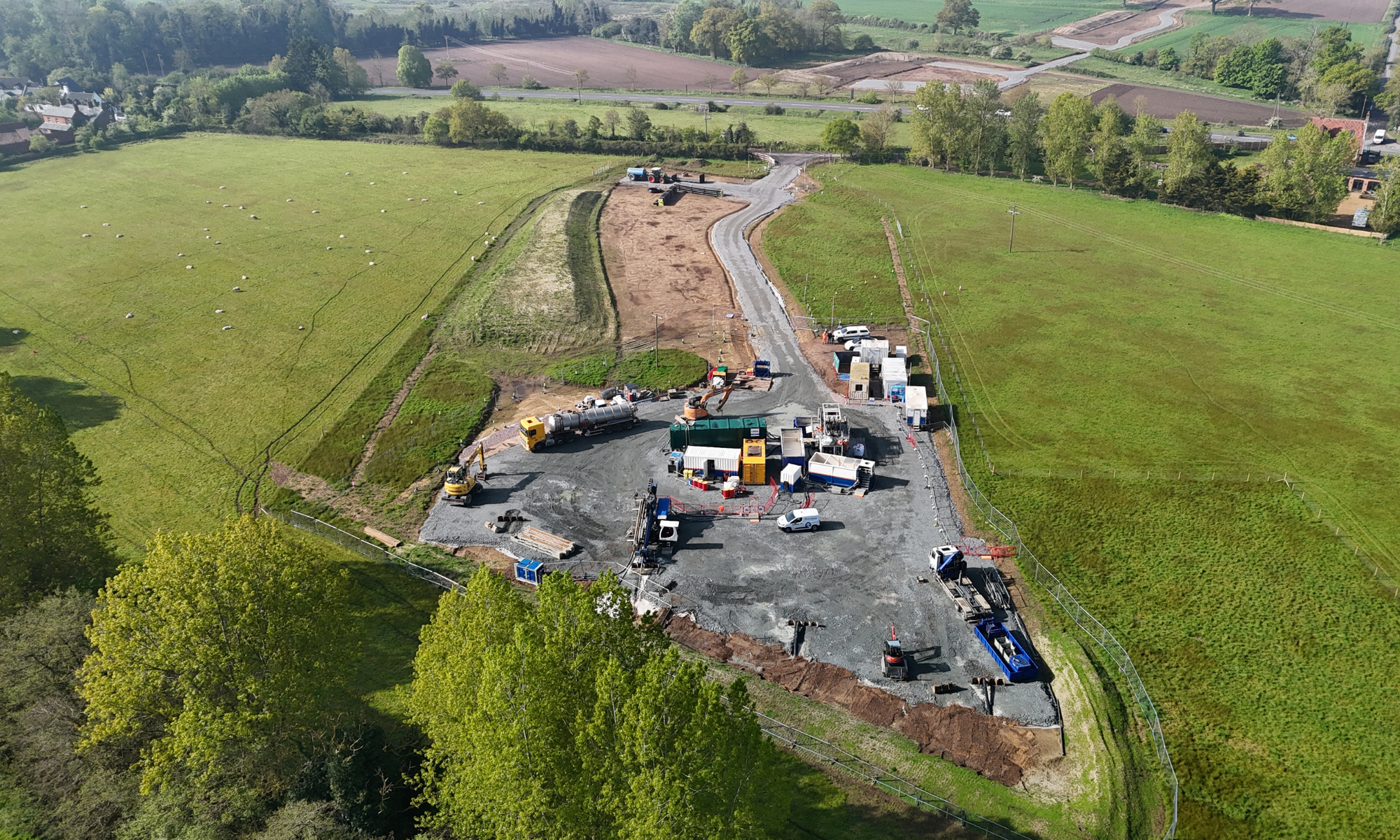 aerial shot of a drill site using the 60t drill rig