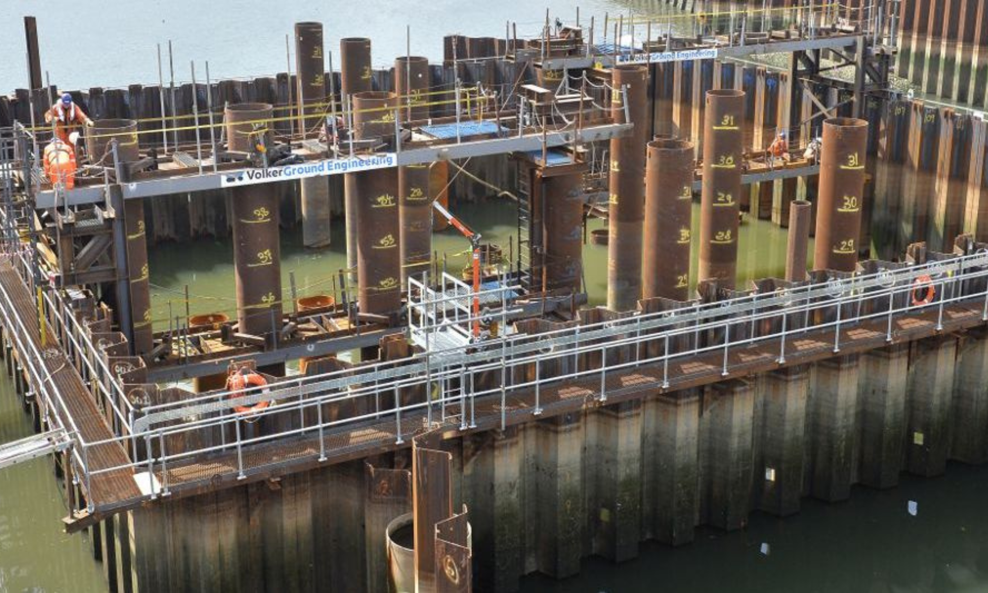 piling work on a construction site